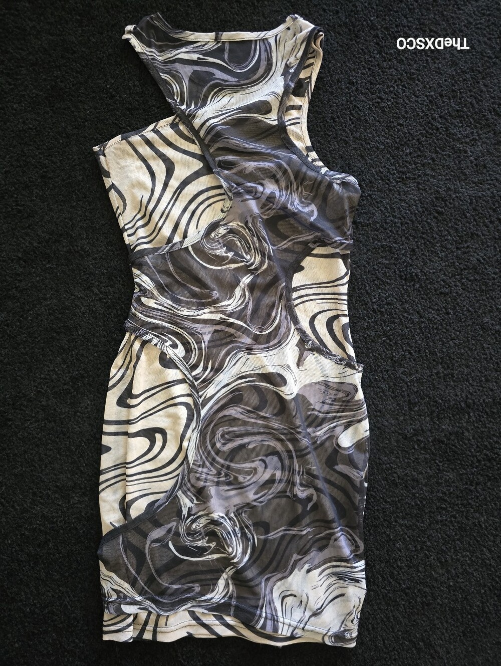 Dolls Kill Black and White Swirl Mini Dress